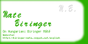 mate biringer business card
