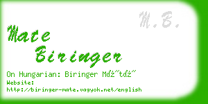 mate biringer business card